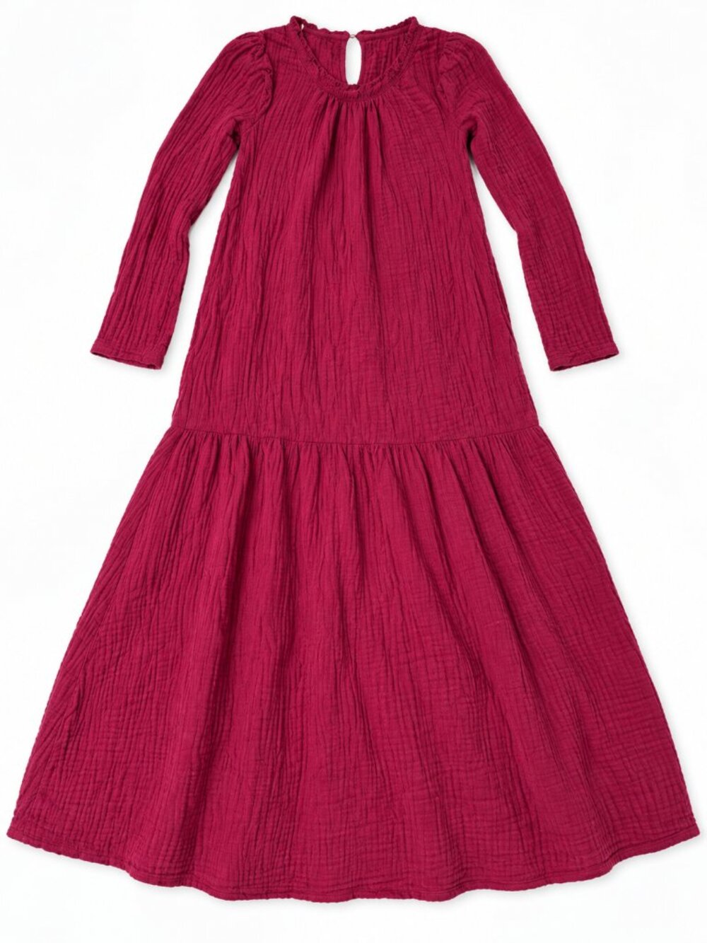 XiRENA Mia Dress Tagged XS Oversized Berry Cotton Gauze Ruffle Tiered Oversized - Picture 1 of 9